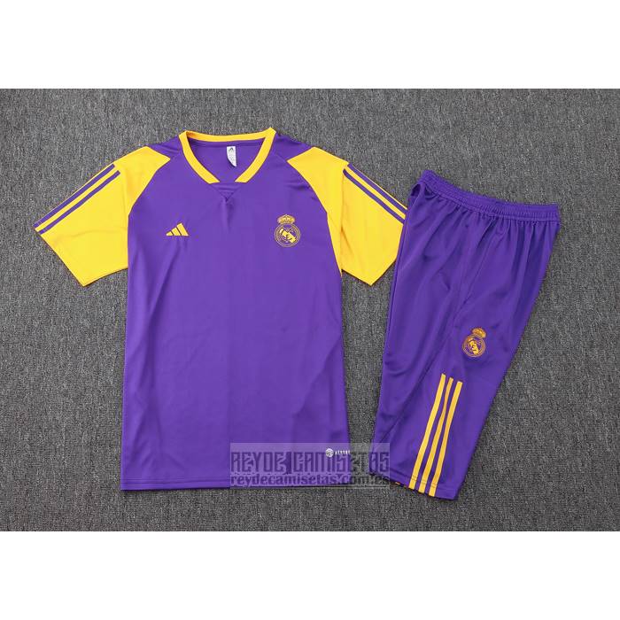 Chandal del Real Madrid Manga Corta 2024-2025 Purpura - Pantalon Corto